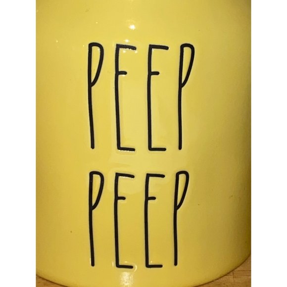 Rae Dunn Ceramic Yellow Peep Peep Canister Cookie Candy Jar 6.5" Easter - Picture 2 of 10